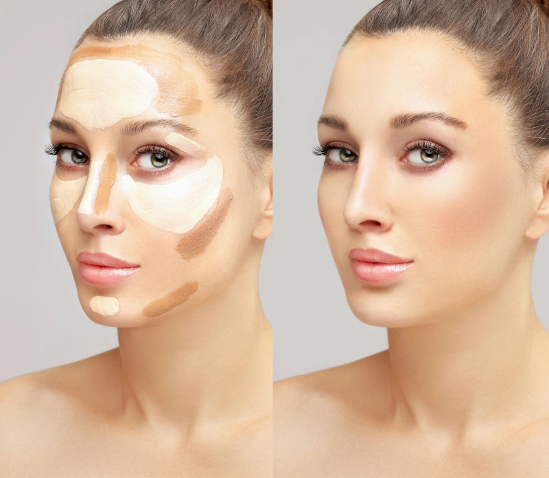 Esempio di make up contour prima e dopo